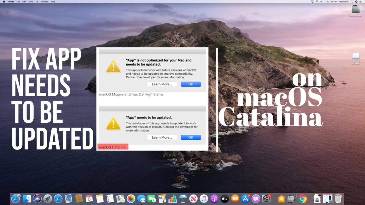 How to update app not optimized for mac os